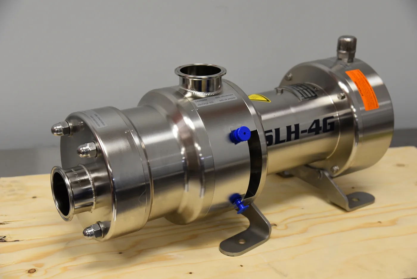 Ampco Bornemann twin screw sanitary pump in stainless steel